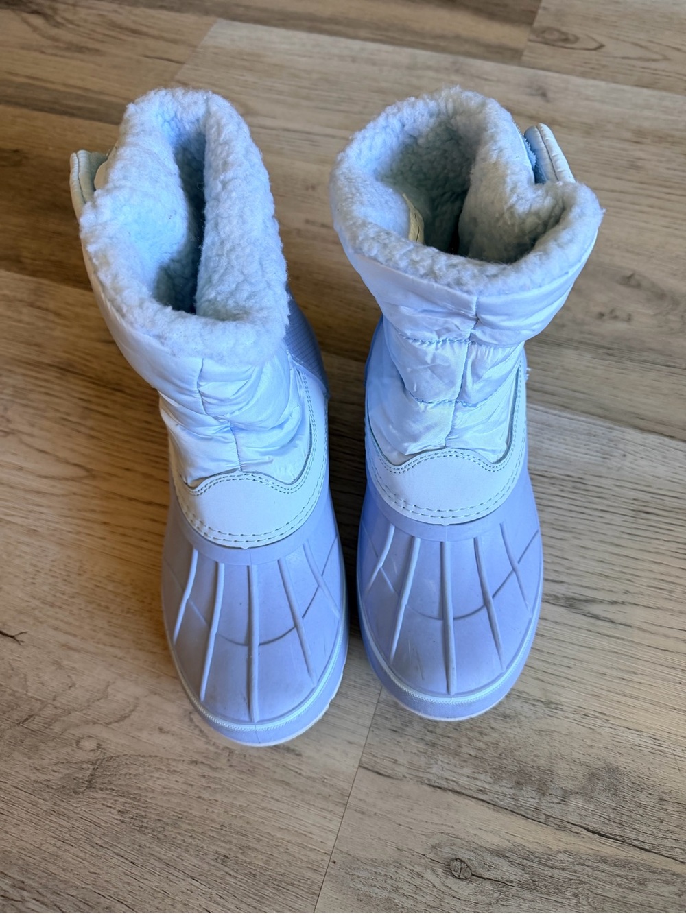 Lands' End Kids White Winter Snow Boots